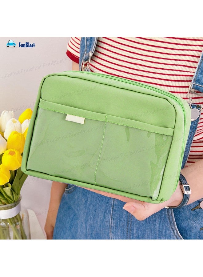 فنبلاست حافظة أقلام فن بلاست للأطفال - حقيبة أقلام كبيرة بسحاب للأطفال والكبار، حقيبة متعددة الأغراض للقرطاسية للأطفال، حقيبة مكياج، حقيبة جمالية (أخضر) - Image 5