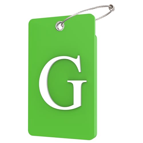 Gostwo 2 Pack Luggage Tags for Suitcases 26 Initial Letter Travel Luggage Baggage Identification Labels ID Tag Fully Bendable Tags with Stainless Steel Loop Green Letter G - Image 1