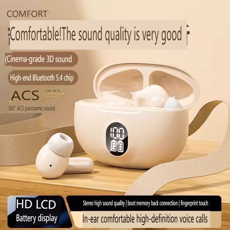 ZX 2025 New Semi-In-Ear Bluetooth Earbuds with Wireless Active Noise Cancellation, Ultra-Long Battery Life, and Digital Display - Image 4