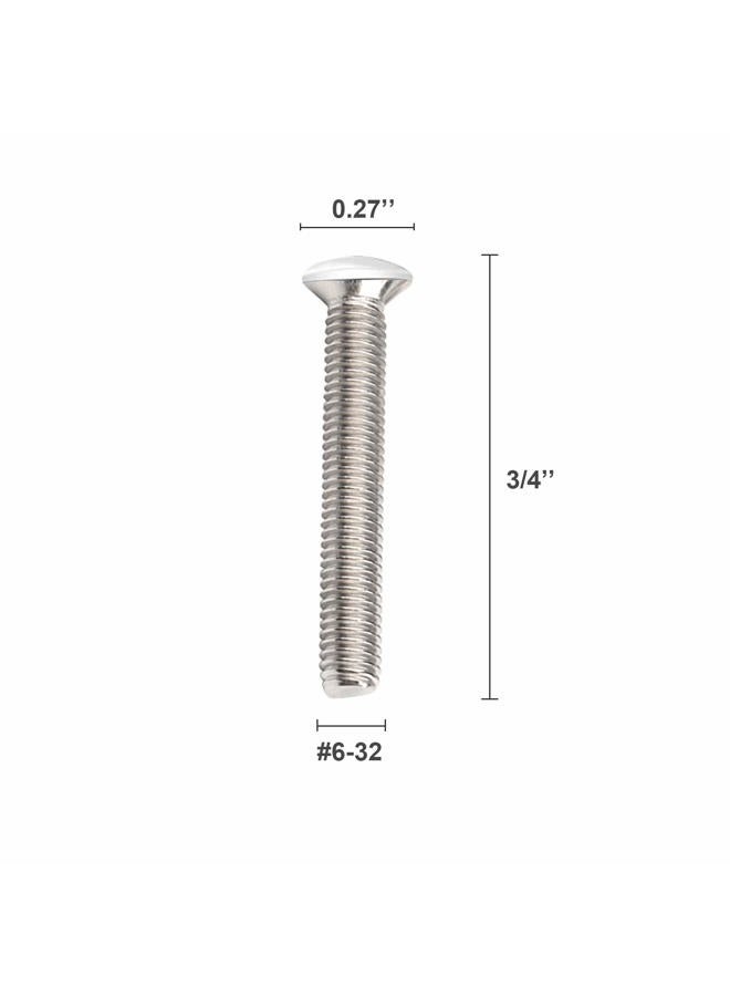 IDGGDI 50 Pcs 3/4 Inch Long 6-32 Thread White Wall Plate Screws Outlet Cover Screws Switch Cover Screws Replacement Wall Plate Screws Electrical Screws - Image 2