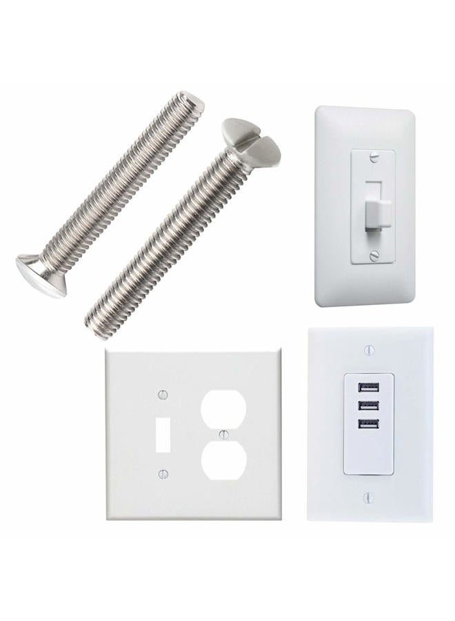 IDGGDI 50 Pcs 3/4 Inch Long 6-32 Thread White Wall Plate Screws Outlet Cover Screws Switch Cover Screws Replacement Wall Plate Screws Electrical Screws - Image 3