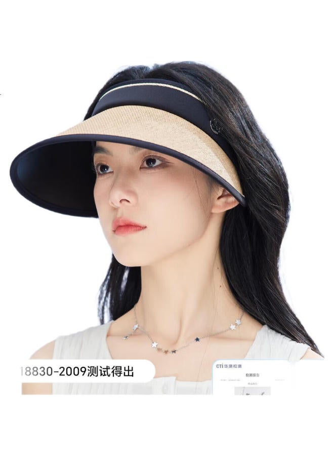 JIUMU Sun Protection Hat For Women, Sun Visor, Sun Hat, Visor Cap, Straw Hat, Cool Hat, Summer Outdoor Face-Covering Uv Protection Hat For Women - Image 3