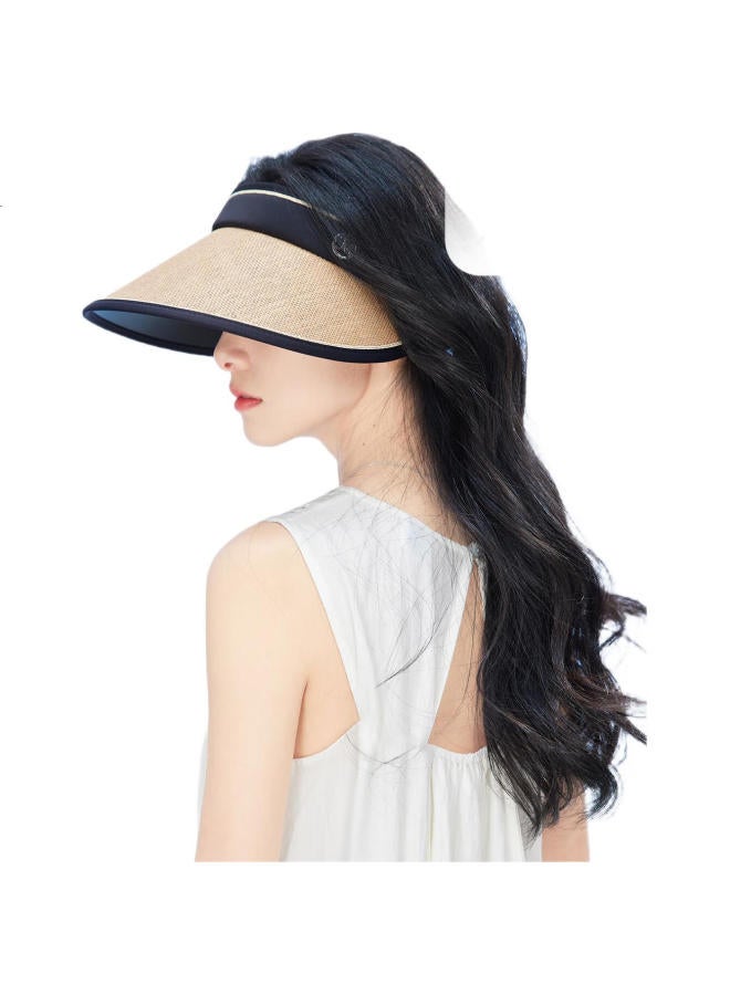 JIUMU Sun Protection Hat For Women, Sun Visor, Sun Hat, Visor Cap, Straw Hat, Cool Hat, Summer Outdoor Face-Covering Uv Protection Hat For Women - Image 1