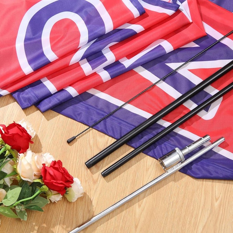 Zhehao 2 Set Feather Flag Banner for Business Advertisement Open Welcome Themed Feather Flag Sign with Completed 92 Feet Pole Kit and Ground Stake for Outdoor Decoration  - Image 5
