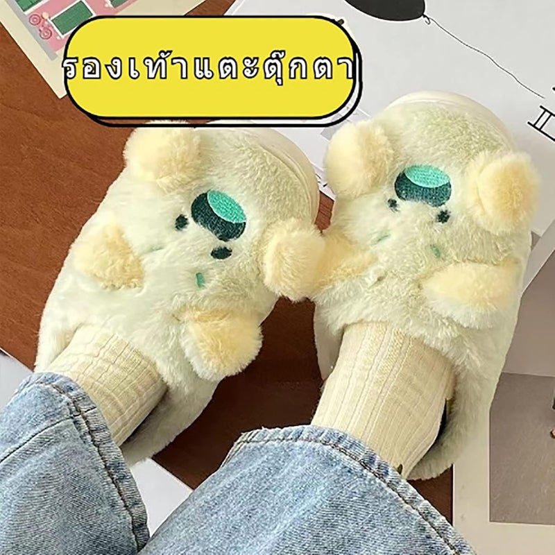 كلاراكو نعال قطنية دافئة للنساء غير قابلة للانزلاق، أحذية داخلية بنعل مقاوم للتآكل، مادة سميكة، قابلة للتنفس وغير خانقة - Image 2