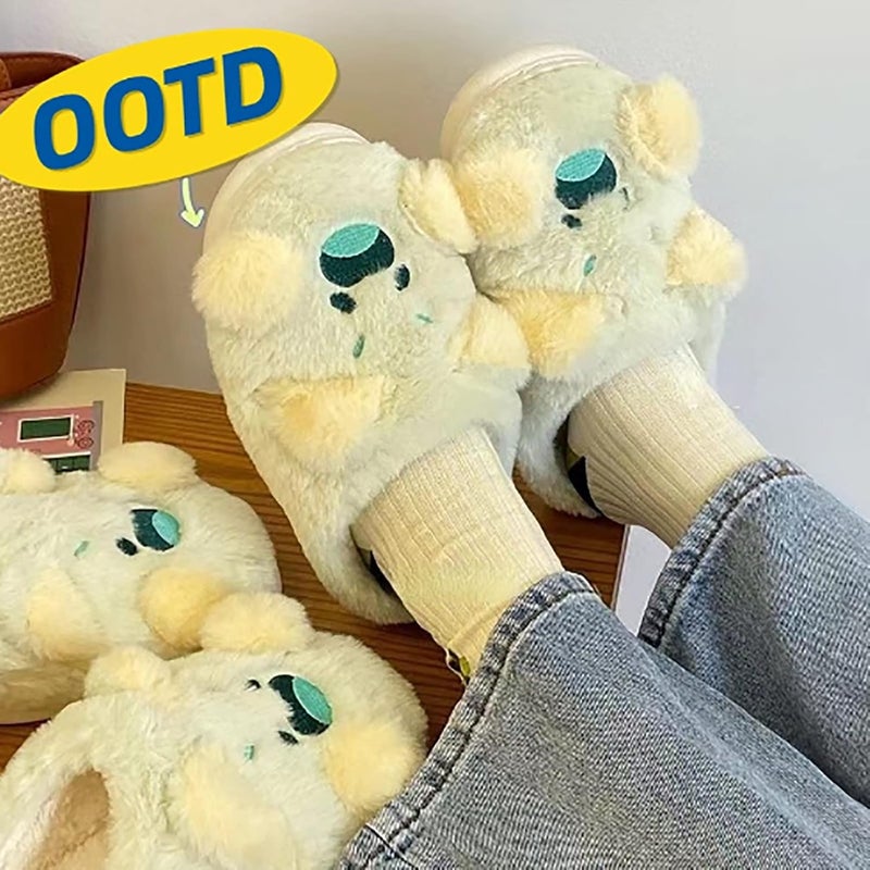 كلاراكو نعال قطنية دافئة للنساء غير قابلة للانزلاق، أحذية داخلية بنعل مقاوم للتآكل، مادة سميكة، قابلة للتنفس وغير خانقة - Image 4