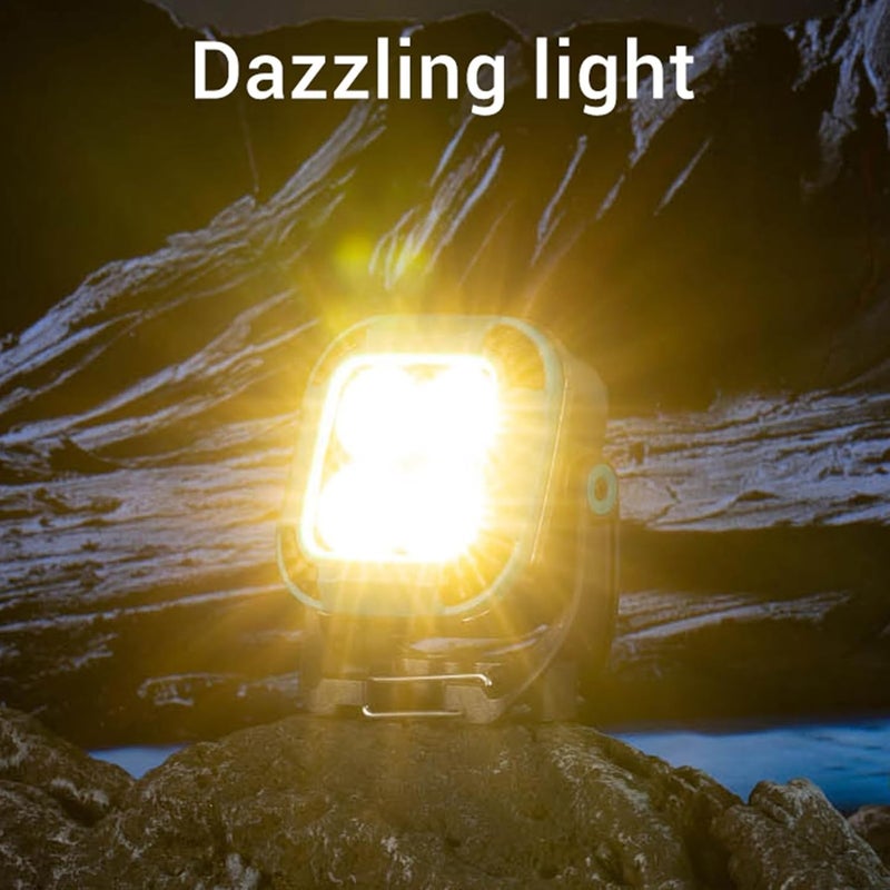 Work Light, Magnetic Rechargeable LED Work Light with 3 Color Modes, 1200mAh BuiltIn Battery for Car Repair Camping Emergency Use (W892-1 Yellow) - Image 4