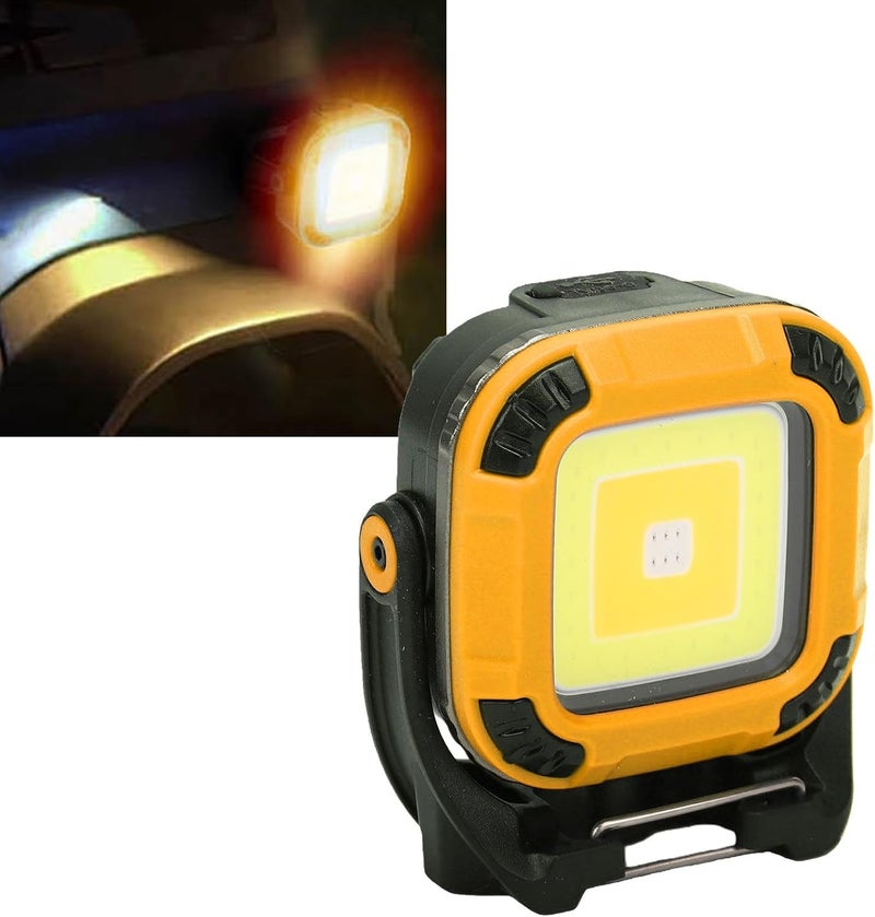Work Light, Magnetic Rechargeable LED Work Light with 3 Color Modes, 1200mAh BuiltIn Battery for Car Repair Camping Emergency Use (W892-1 Yellow) - Image 5