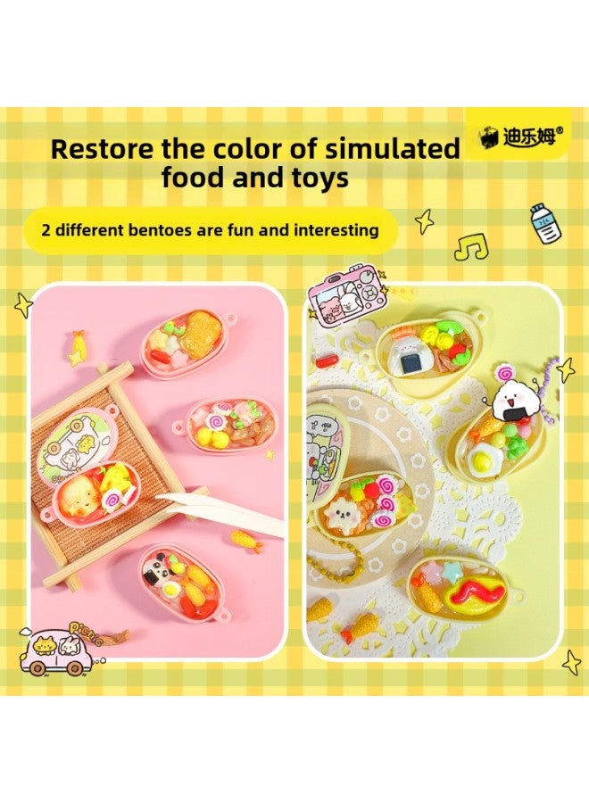 Mini Miniature Lunch Box Children's Food Play Food Toys Simulation Play Kitchen Toys Handmade Diy Materials-Color:Mini Miniature Lunch Box (yellow)  - Image 3