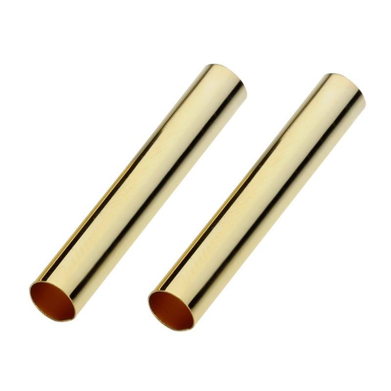 Linsoir Beads Solid Brass Straight Long Tube Spacer Beads 30X4mm Gold Finish Pack of 100 pcs - Image 2
