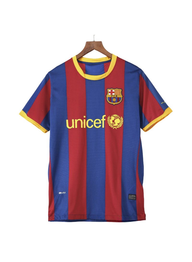 برشلونة 2010-2011 برشلونة المنزل لكرة القدم جيرسي ، قصيرة الأكمام قميص كرة القدم للجماهير - Image 1