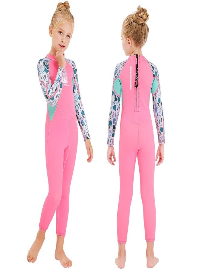 DIVE & SAIL Kids Wetsuit Full Suits Shorty Suits Girls 2.5mm Neoprene Wet Suit UV Protection Keep Warm Long Sleeve Wetsuits for Swimming Diving Scuba M Size - Image 1