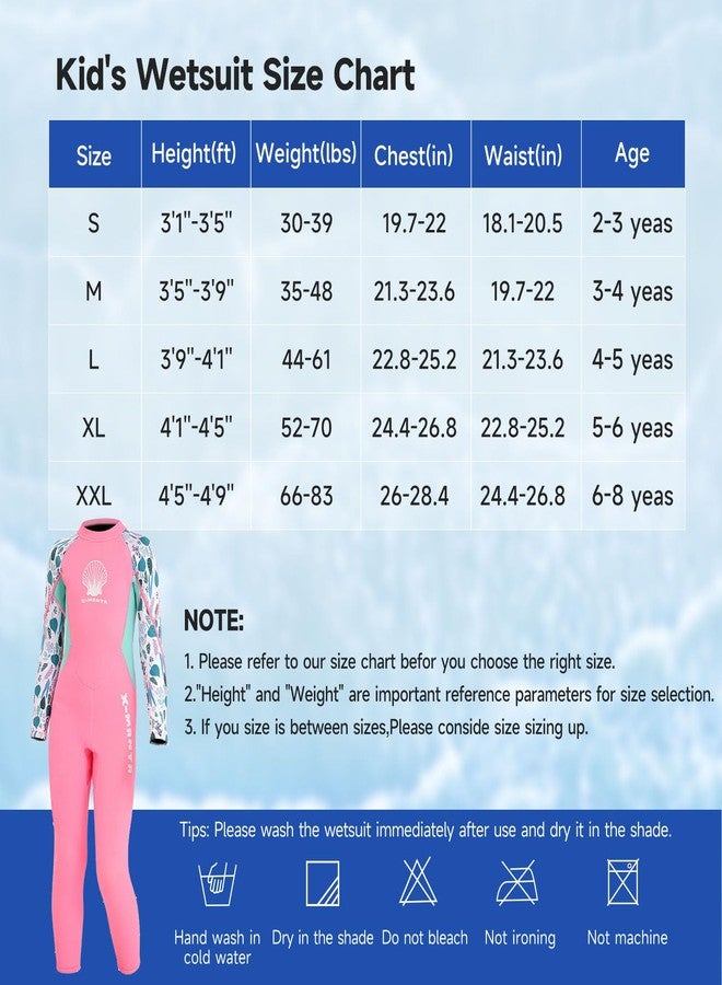 DIVE & SAIL Kids Wetsuit Full Suits Shorty Suits Girls 2.5mm Neoprene Wet Suit UV Protection Keep Warm Long Sleeve Wetsuits for Swimming Diving Scuba M Size - Image 4