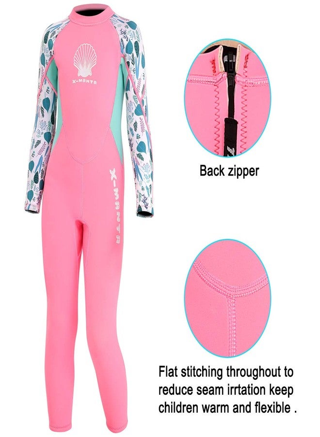 DIVE & SAIL Kids Wetsuit Full Suits Shorty Suits Girls 2.5mm Neoprene Wet Suit UV Protection Keep Warm Long Sleeve Wetsuits for Swimming Diving Scuba M Size - Image 3