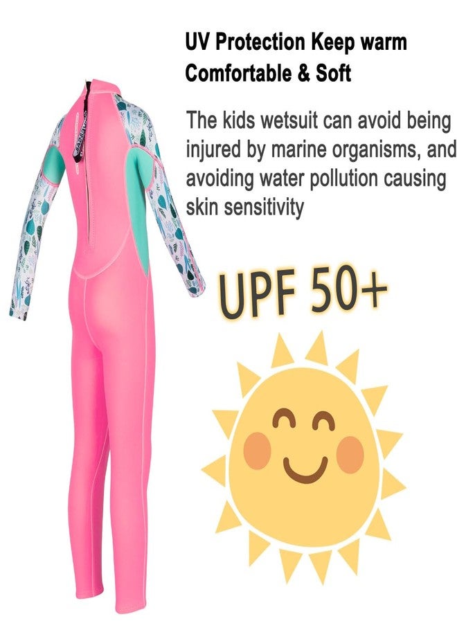 DIVE & SAIL Kids Wetsuit Full Suits Shorty Suits Girls 2.5mm Neoprene Wet Suit UV Protection Keep Warm Long Sleeve Wetsuits for Swimming Diving Scuba M Size - Image 2