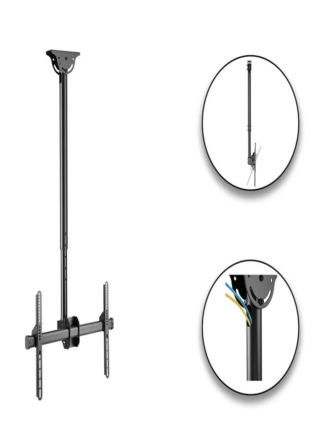 Skill Tech SH 615C Ceiling Mount for 26"-75" LED LCD Screens, VESA 600x400, Adjustable Drop 1278–1778mm, 50kg Load Capacity – Black - Image 3