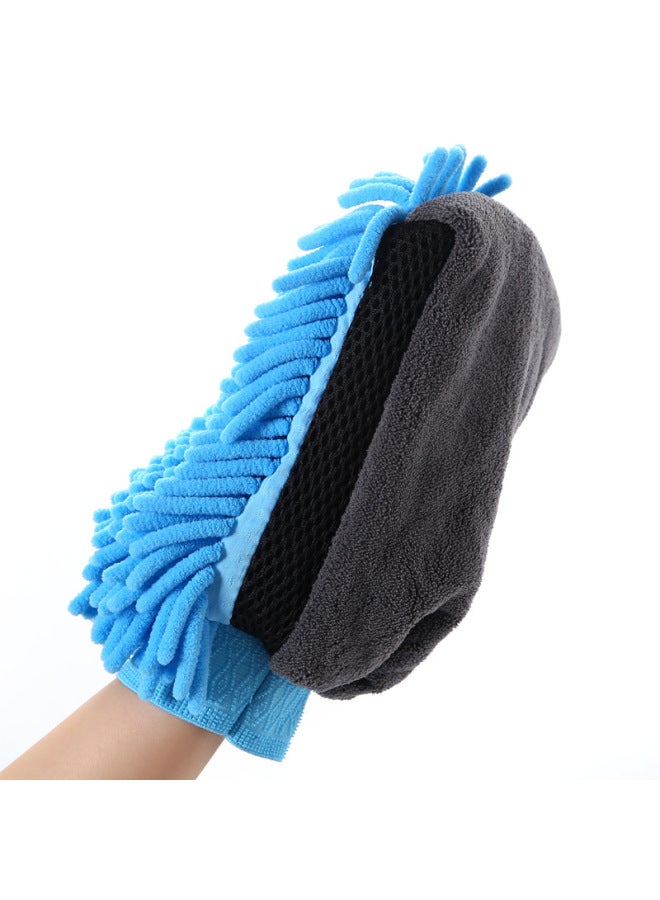 JIETU Thickened Chenille Car Wash Gloves Coral Fleece Foaming Gloves Long Fleece Single-sided Double-sided Car Wipe Gloves Car Wipe - Image 4