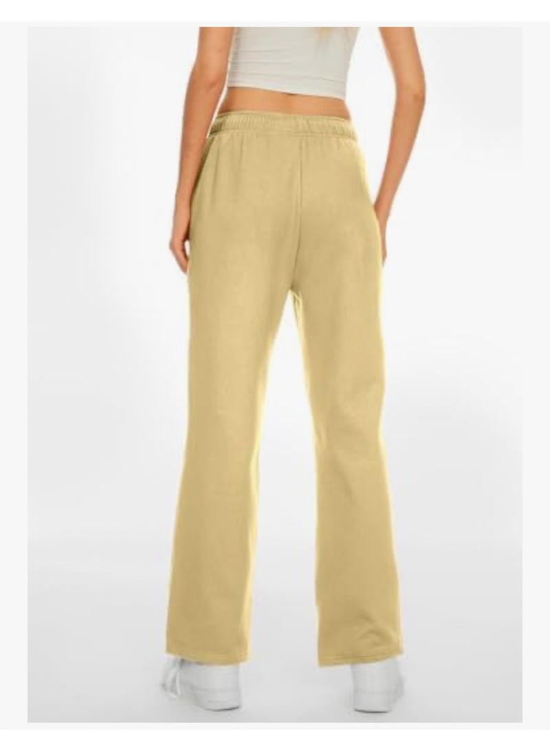 AUTOMET Women’s Fleece Lined Sweatpants, Wide Straight Leg Pants - Image 4