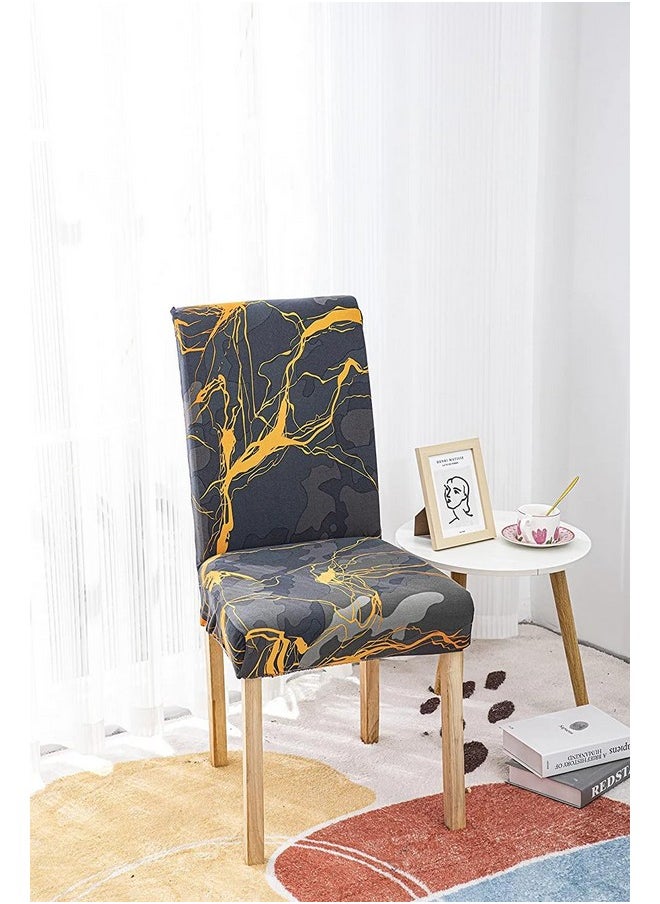 Styleys Styleys Printed Chair Covers Washable Elastic Dining Chair Cover Slipcovers (Set of 6 Dark Sunrise, SD131)  - Image 2