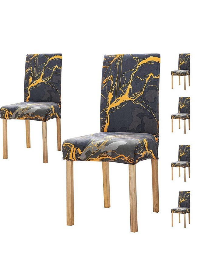 Styleys Styleys Printed Chair Covers Washable Elastic Dining Chair Cover Slipcovers (Set of 6 Dark Sunrise, SD131)  - Image 1