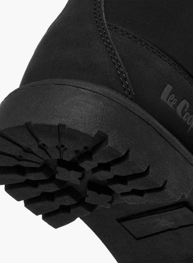 لي كوبر أحذية الكاحل للأولاد بلون سادة مع سحاب إغلاق