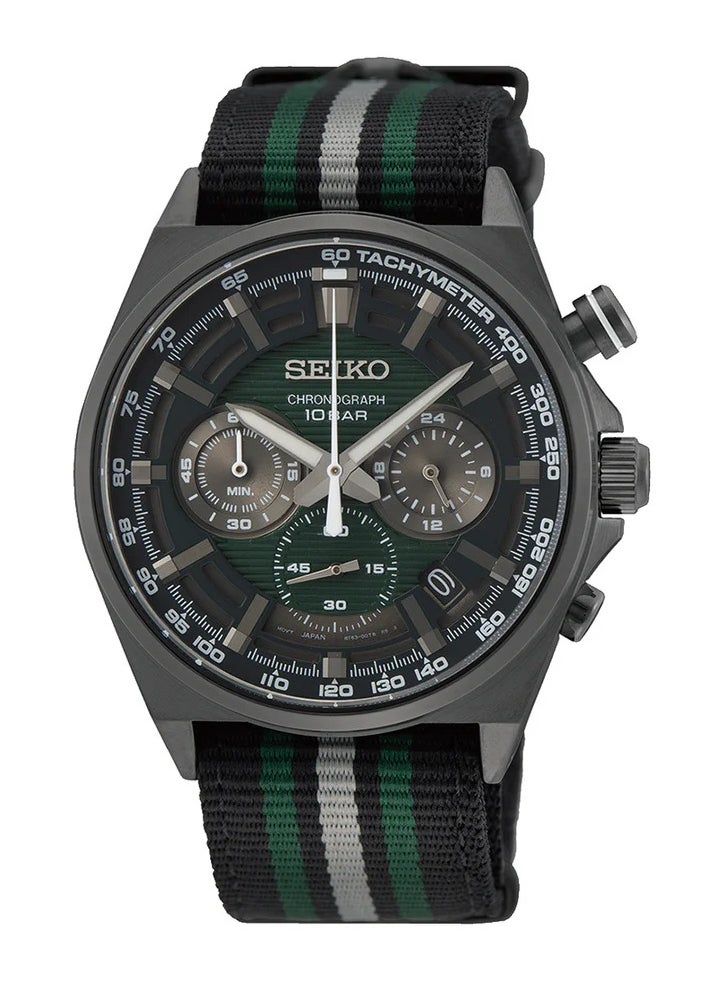 Seiko Chronograph Quartz Nylon Strap Men's Watch SSB411P1 