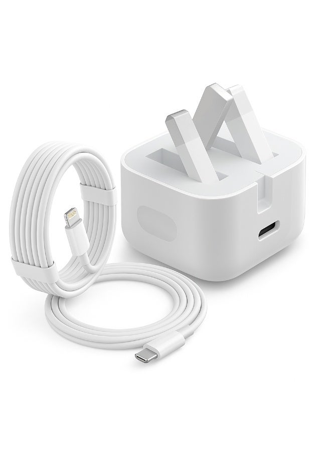 20W Fast Charger with 1M USB-C to Lightning Cable, Compact Design, Reliable Power for iPhone & iPad - Image 1