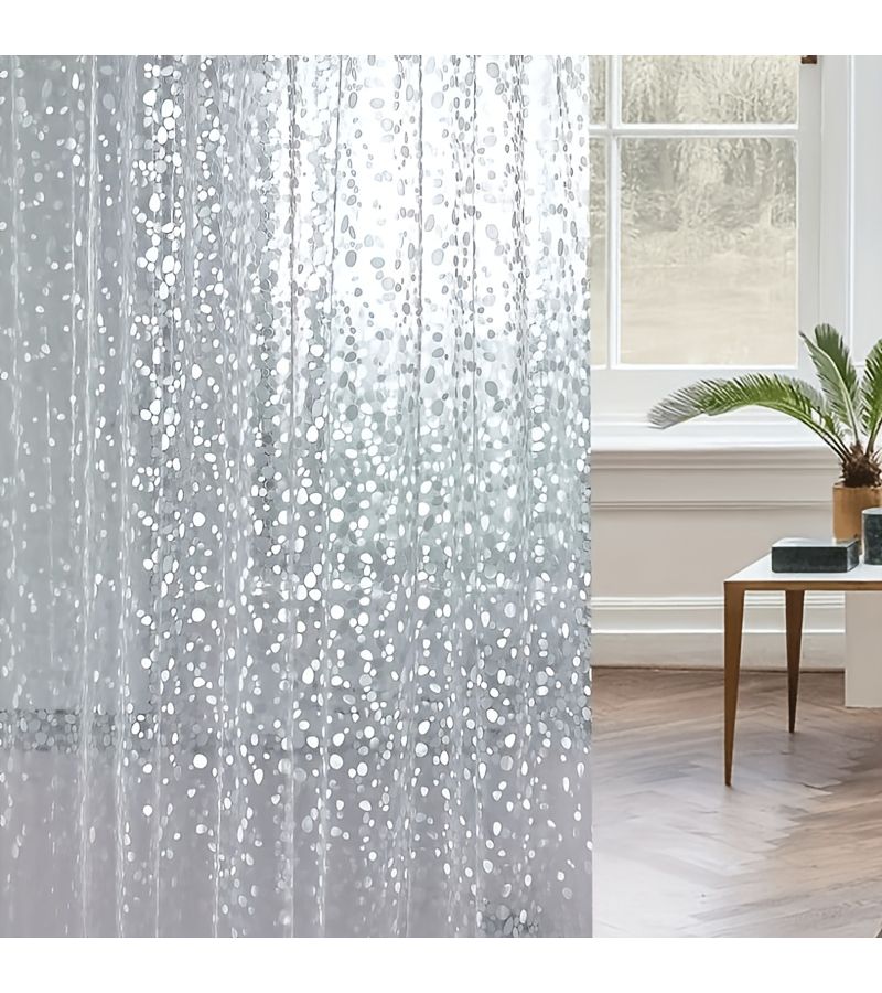 1 Pc 3D Pebble Pattern Shower Curtain 80 X 180 Cm Easy To Clean For Bathroom Kitchen Living Room And Outdoor - Image 5