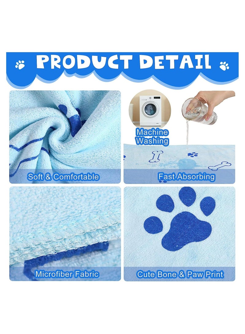 4 Pieces Dog Towels for Drying Dogs Puppy Towel Bulk Microfiber Absorbent Pet Bathing Supplies Quick Paw Medium Cats Pets Shower 23.6 x 39.4 Inch - Image 4