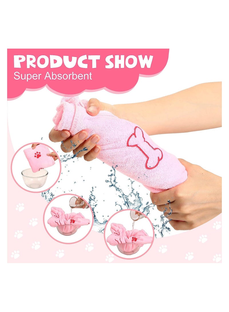 4 Pieces Dog Towels for Drying Dogs Puppy Towel Bulk Microfiber Absorbent Pet Bathing Supplies Quick Paw Medium Cats Pets Shower 23.6 x 39.4 Inch - Image 3