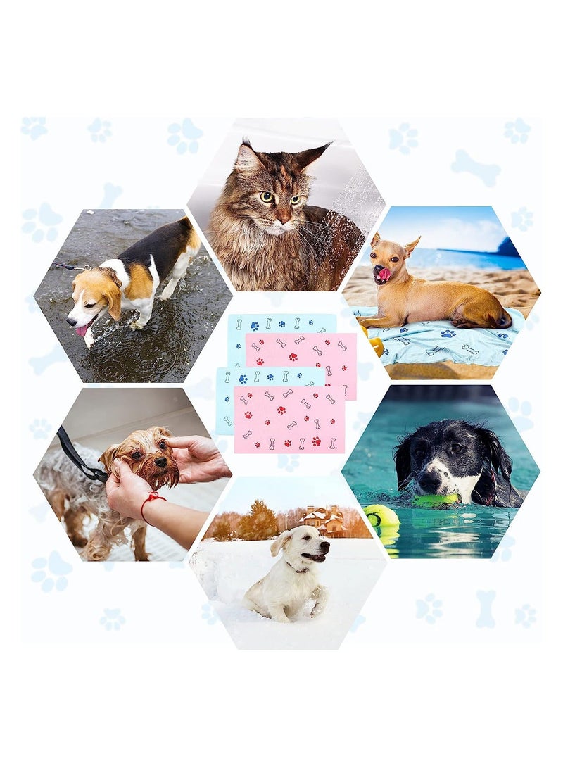 4 Pieces Dog Towels for Drying Dogs Puppy Towel Bulk Microfiber Absorbent Pet Bathing Supplies Quick Paw Medium Cats Pets Shower 23.6 x 39.4 Inch - Image 5