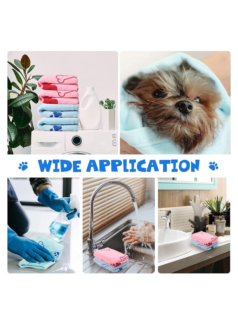 4 Pieces Dog Towels for Drying Dogs Puppy Towel Bulk Microfiber Absorbent Pet Bathing Supplies Quick Paw Medium Cats Pets Shower 23.6 x 39.4 Inch - Image 2