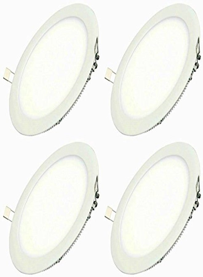 FOS 12-Watt LED Panel Light Recessed Ceiling Lamp, 1200 LUMENS - Slim | Round | Cool White 6500k (Pack of 4) - Image 1