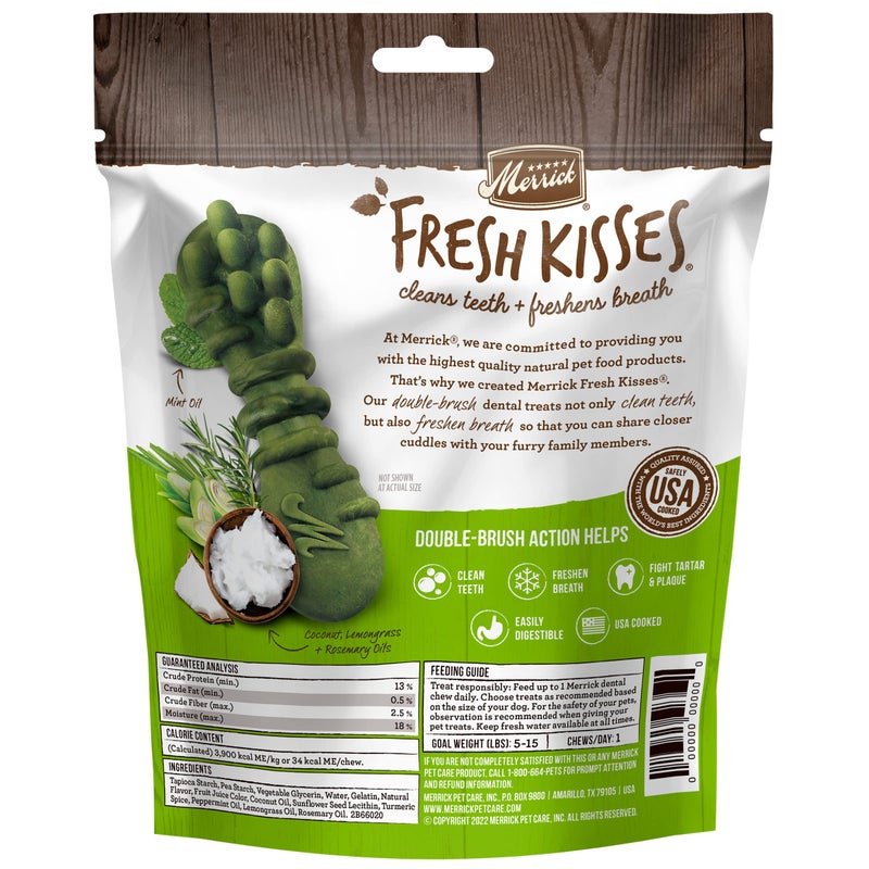 Merrick Fresh Kisses Natural Dental Chews Infused With Coconut And Botanical Oils For Tiny Dogs 5-15 Lbs - 20 ct. Bag - Image 5