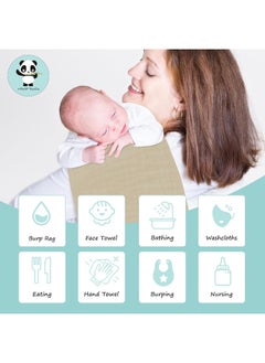 HIPHOP PANDA HIPHOP PANDA 10 Pack 6-Layers Muslin Burp Cloths Large - Durable 100% Cotton - Baby Essentials Extra Absorbent and Soft Boys & Girls Rags for Newborn Registry  - Image 4