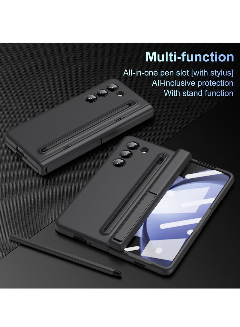 جراب هاتف Samsung Galaxy Z Fold 5/W24 مع حامل قلم وقلم، وحماية المفصلة، ​​وواقي شاشة مدمج وحماية الحامل، جراب هاتف مقاوم للصدمات ومضاد لبصمات الأصابع - Image 5
