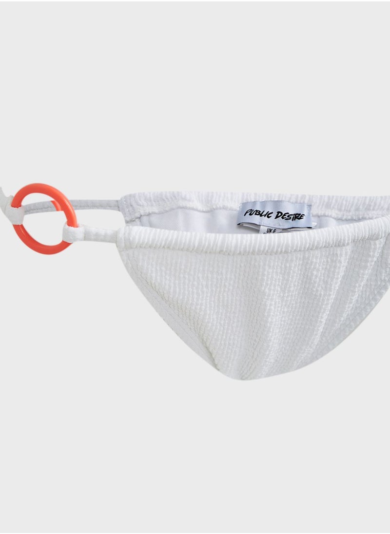 PUBLIC DESIRE - Textured Ring Detail Bikini Bottom - Image 1