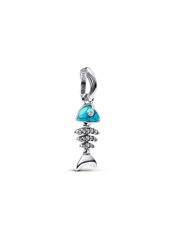 PANDORA Turquoise-coloured Fishbone Dangle Charm