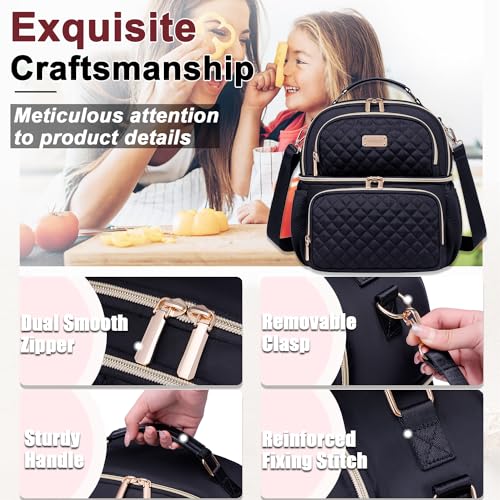 Weitars Lunch Bag for Women,Dual Compartment Lunch Box for Women Lunch Tote for Work,Insulated Leakproof Large Lunchbox Lunch Cooler for Adult for Men, Women, Lunchbag for Hiking,Picnic,Beach - Image 3