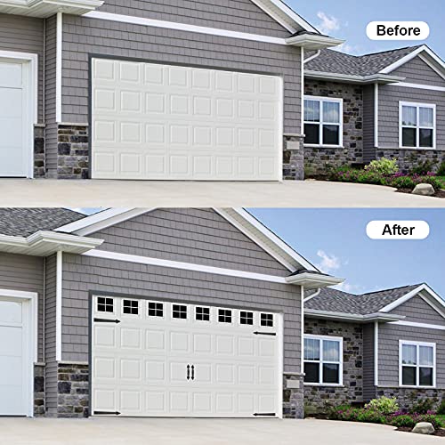 Eapele Magnetic Garage Door Decoration Kit Include Faux Windows Hinges and Handles Black - Image 5