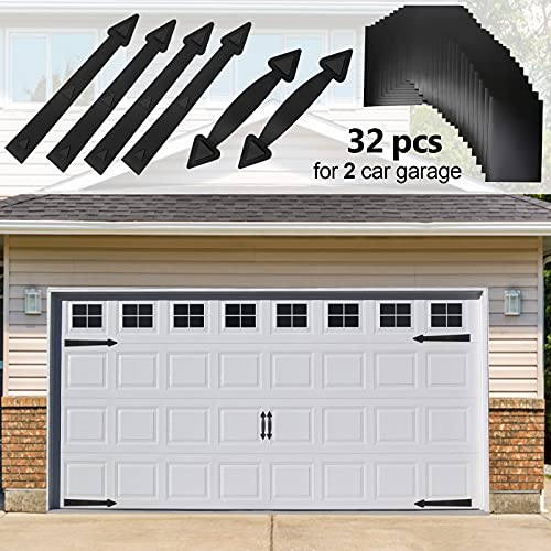 Eapele Magnetic Garage Door Decoration Kit Include Faux Windows Hinges and Handles Black - Image 1