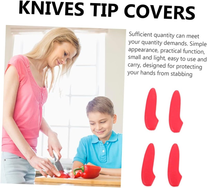 30pcs Knife Tip Protective Sleeves Red Cutter Tip Covers for Safe Storage Prevents Damage and Injury for Kitchen and Chef Knives - Image 4