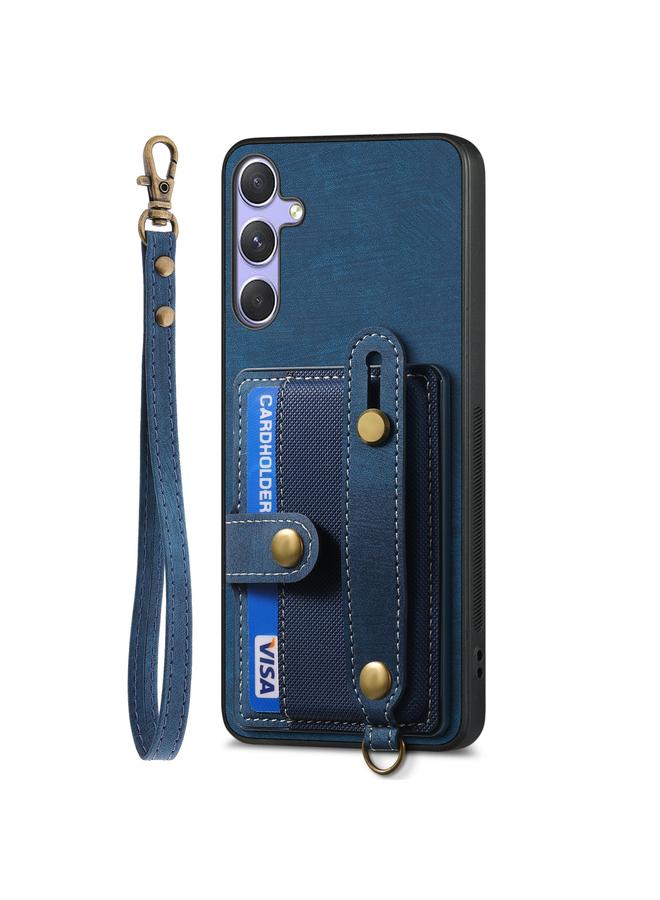 S-TOP Case For Samsung Galaxy S25+ 5G Retro Cross Wristband Wallet Leather Back Phone Case - Image 2