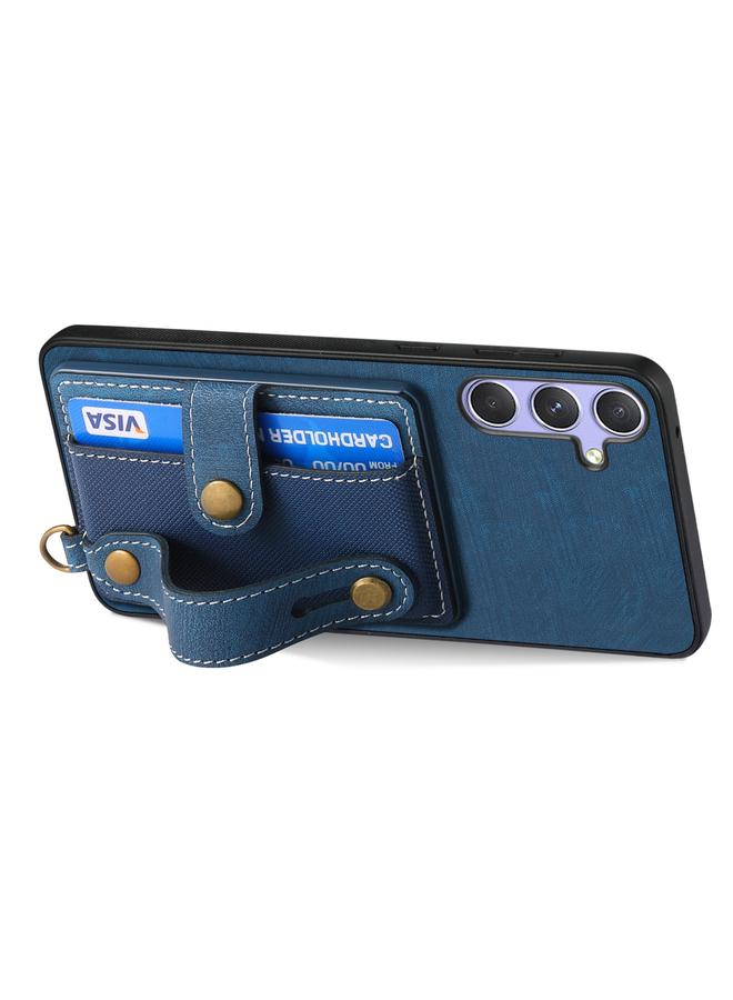 S-TOP Case For Samsung Galaxy S25+ 5G Retro Cross Wristband Wallet Leather Back Phone Case - Image 3