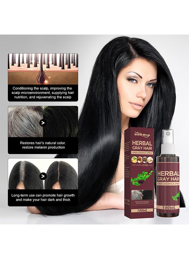 SOUTH MOON Herbal Gray Hair Verse Essence Spray，Polygonum Multiflorum And Ginger Black Hair Liquid, Herbal Extracts Nourish And Repair Gray Hair 100MLV  - Image 5