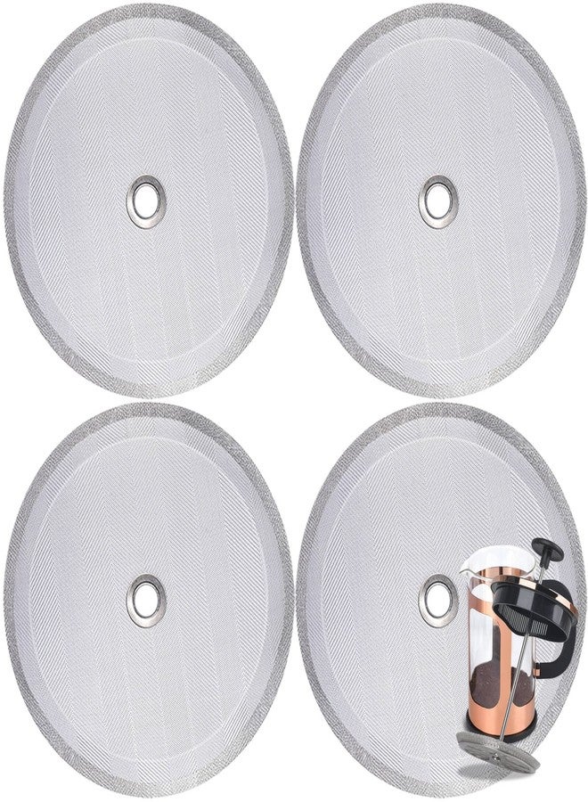 Attsky 4 Pieces Attsky French Press Filter, 4 Inch Stainless Steel Mesh Screen and Replacement Parts for French Press Coffee Maker - Image 1