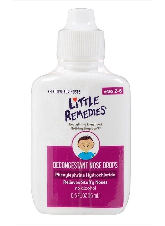 Little Remedies - Decongestant Nose Drops | Phenylephrine Hydrochloride, Alcohol-Free | 0.5 Fluid Ounces | 1-Pack - Image 1