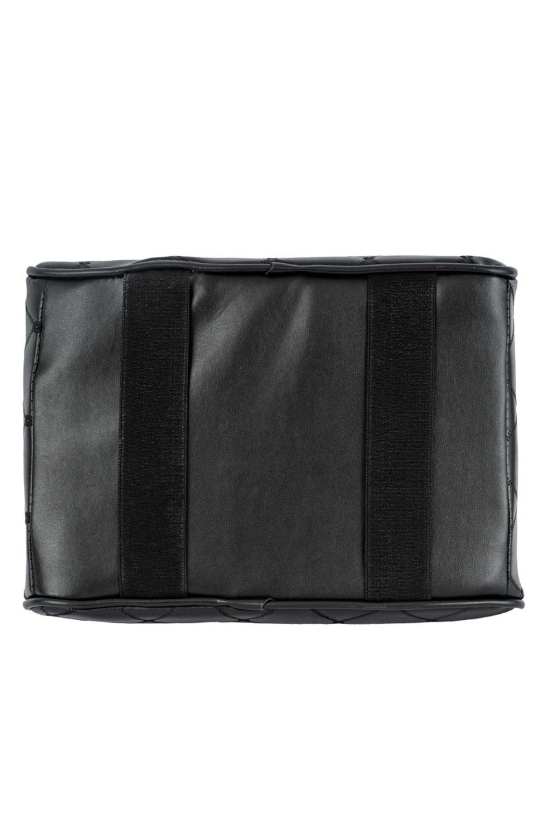 Luxury Quilted Leather Car Armrest Cushion – PU Leather Center Console Pad with Memory Foam, Non-Slip Design, and Universal Fit for Cars, SUVs, and Trucks (Glossy Padded Black) - Image 2