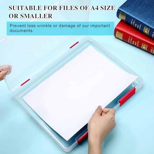 Livzing Plastic Portable File Folder Case | Transparent Documents Paper Lockable Boxes for A4 Sheet, Photos, Magazines, Cards | Filing Storage organizer for Envelopes, Certificates | Office Supplies - Image 5