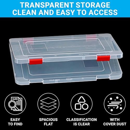 Livzing Plastic Portable File Folder Case | Transparent Documents Paper Lockable Boxes for A4 Sheet, Photos, Magazines, Cards | Filing Storage organizer for Envelopes, Certificates | Office Supplies - Image 4